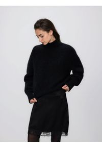 Reserved - Spódnica mini z wiskozy - czarny. Kolor: czarny. Materiał: wiskoza