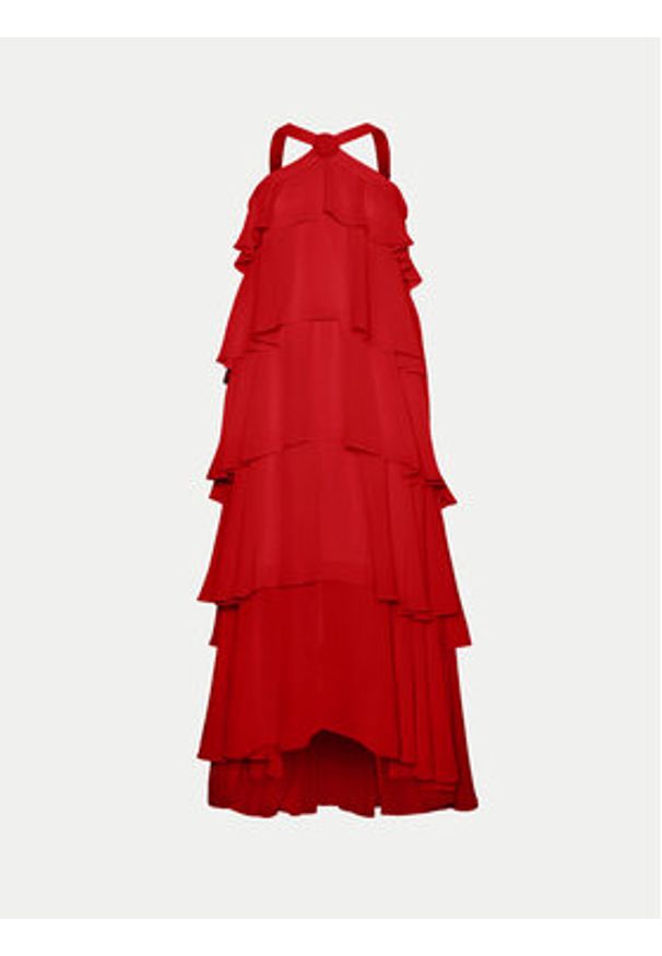 Vero Moda Sukienka wieczorowa Felicia 10295237 Czerwony Slim Fit. Kolor: czerwony. Materiał: syntetyk. Styl: wizytowy