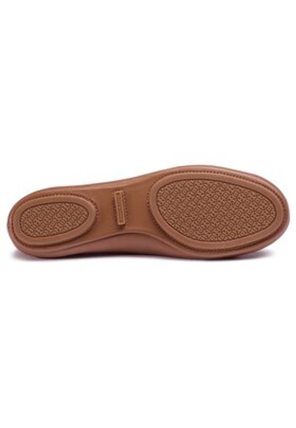 Tory Burch Baleriny Minnie Travel Ballet With Metal Logo 50393 Brązowy. Kolor: brązowy. Materiał: skóra