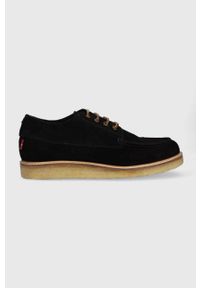 Levi's® - Levi's półbuty zamszowe BERN SHOE męskie kolor czarny 235236.59. Okazja: na spotkanie biznesowe. Zapięcie: sznurówki. Kolor: czarny. Materiał: zamsz. Styl: biznesowy, klasyczny #1