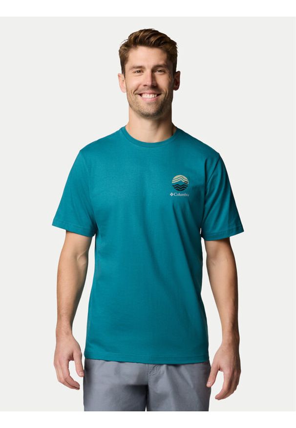 columbia - Columbia T-Shirt Kettle River™ 2120411 Turkusowy Regular Fit. Kolor: turkusowy. Materiał: bawełna