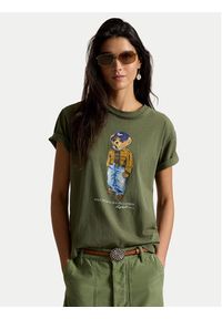 Polo Ralph Lauren T-Shirt 211B17806001 Zielony ciemny Regular Fit. Typ kołnierza: polo. Kolor: zielony. Materiał: bawełna #5