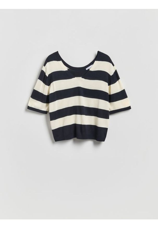 Reserved - Sweter z wiskozą - wielobarwny. Materiał: wiskoza