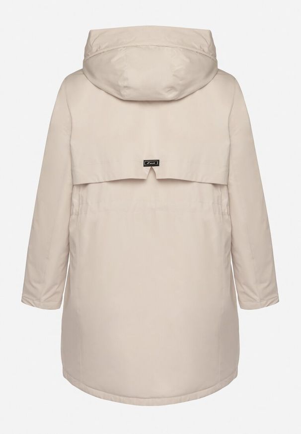 Born2be - Jasnobeżowa Kurtka Typu Parka z Kapturem i Podpinanymi Rękawami Falunea. Okazja: na co dzień, na spacer. Typ kołnierza: kaptur. Kolekcja: plus size. Kolor: beżowy. Materiał: jeans. Styl: klasyczny, sportowy, casual, elegancki