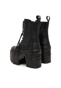 NEW ROCK Botki M-TM001-C2 Czarny. Kolor: czarny. Materiał: skóra. Styl: rockowy
