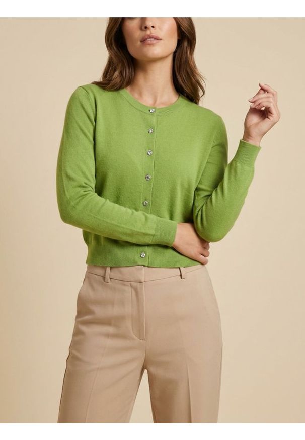 Sinsay - Klasyczny kardigan zapinany na guziki - zielony. Kolor: zielony. Styl: klasyczny
