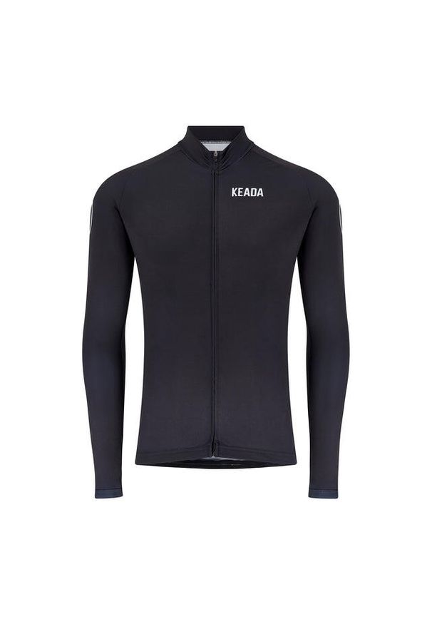 KEADA SPORTS - Męska koszulka kolarska z długim rękawem – Czarna. Kolor: czarny. Długość rękawa: długi rękaw. Długość: długie. Sport: kolarstwo
