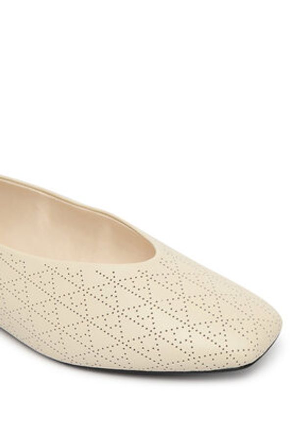 Calvin Klein Baleriny Square Ballerina Aop Lth HW0HW02936 Beżowy. Kolor: beżowy. Materiał: skóra