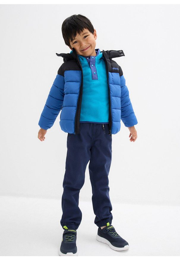 bonprix - Bluza z miękkiego polaru z kapturem. Typ kołnierza: kaptur. Kolor: niebieski. Materiał: polar