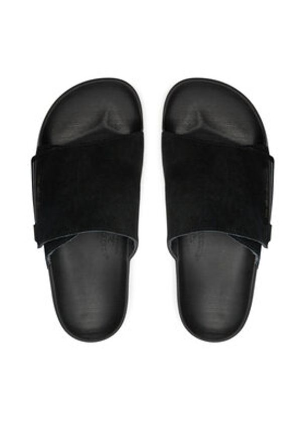 Quiksilver Klapki Rivi AQYL101378 Czarny. Kolor: czarny. Materiał: skóra, zamsz