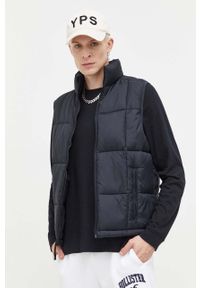 Hollister Co. bezrękawnik męski kolor czarny zimowy. Kolor: czarny. Materiał: materiał. Długość rękawa: bez rękawów. Sezon: zima #3
