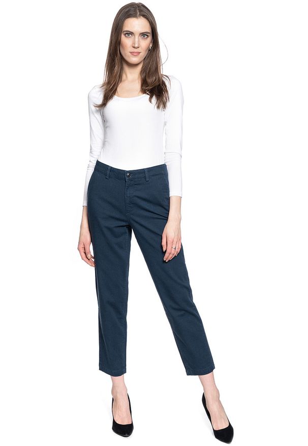 Lee - LEE CHINO DAMSKIE SPODNIE MATERIAŁOWE L32CQSRZ 112107351. Materiał: materiał