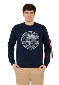 Aeronautica Militare - AERONAUTICA MILITARE Granatowa męska bluza, Rozmiar M. Typ kołnierza: bez kaptura. Kolor: niebieski #7