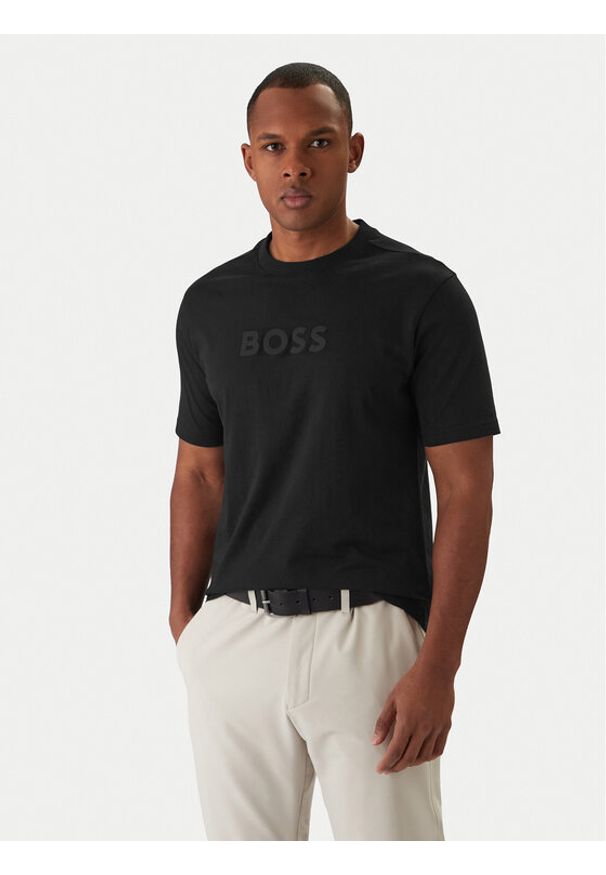 BOSS T-Shirt Logo 50553652 Czarny Regular Fit. Kolor: czarny. Materiał: bawełna