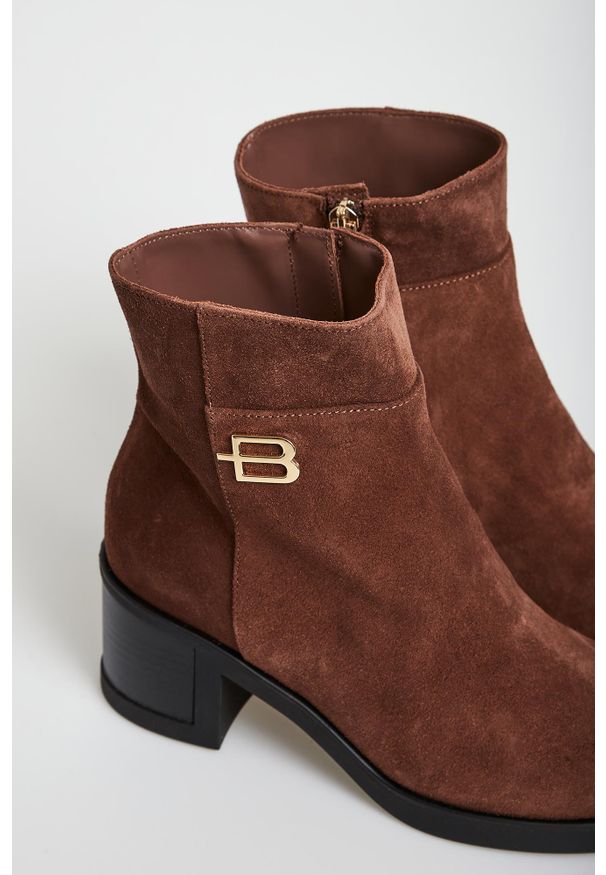 Baldinini - Botki damski zamszowe BALDININI. Materiał: zamsz