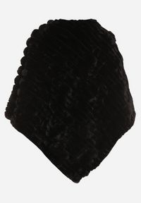 Born2be - Czarne Ponczo Ozdobione Tłoczeniem Dairis. Okazja: na co dzień. Kolor: czarny. Materiał: jeans. Wzór: aplikacja. Styl: klasyczny, casual, elegancki #2