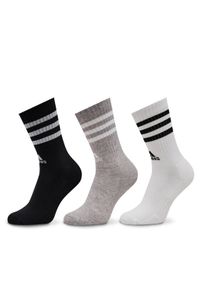 Adidas - adidas Skarpety wysokie unisex 3-Stripes Cushioned Crew Socks 3 Pairs IC1323 Szary. Kolor: szary. Materiał: bawełna