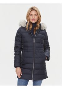 TOMMY HILFIGER - Tommy Hilfiger Płaszcz zimowy Tyra WW0WW39747 Granatowy Regular Fit. Kolor: niebieski. Materiał: syntetyk. Sezon: zima