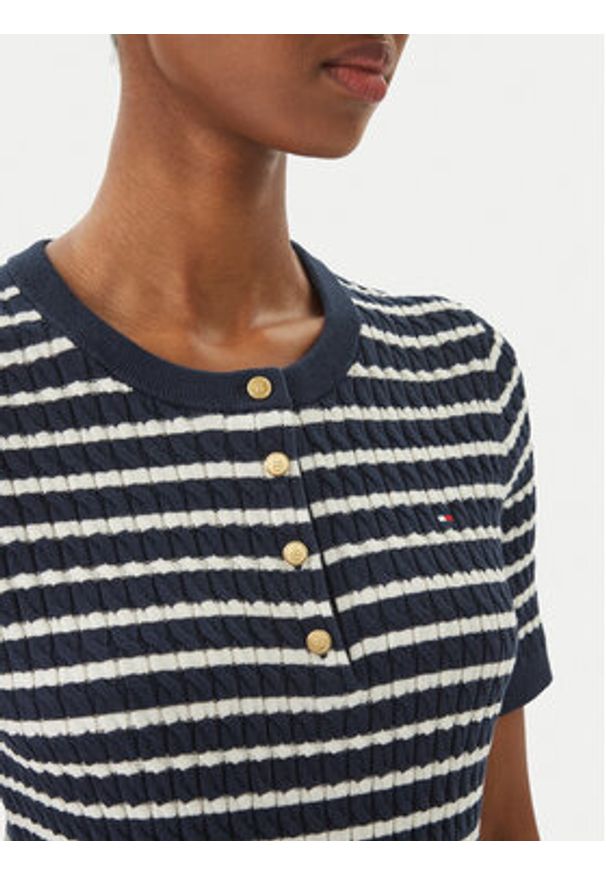 TOMMY HILFIGER - Tommy Hilfiger Polo WW0WW49613 Granatowy Slim Fit. Typ kołnierza: polo. Kolor: niebieski. Materiał: bawełna