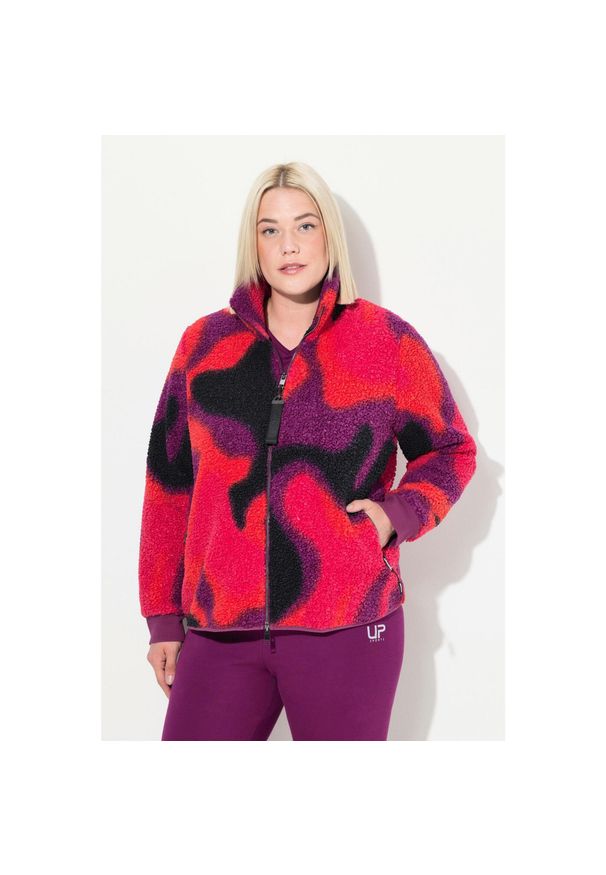 ULLA POPKEN - Damskie Kurtka polarowa HYPRAR stójka kieszenie zapinane na zamek. Typ kołnierza: kołnierzyk stójkowy. Kolekcja: plus size. Kolor: różowy. Materiał: poliester, materiał. Sezon: zima