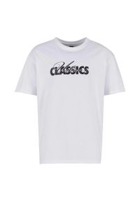 Urban Classics - Męska Koszulka Cursive Logo Heavyweight Oversized T-shirt. Kolor: biały. Sport: turystyka piesza #1