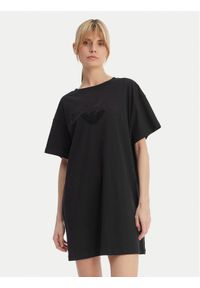 Emporio Armani Sukienka codzienna EW004078 AF20244 UC001 Czarny Regular Fit. Okazja: na co dzień. Kolor: czarny. Materiał: bawełna. Typ sukienki: proste. Styl: casual #1