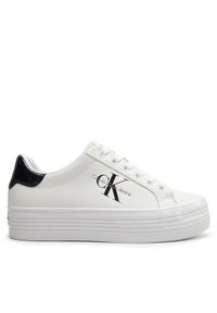 Calvin Klein Jeans Sneakersy Bold Vulc Flatf Lace Lth Met YW0YW01393 Biały. Kolor: biały #1