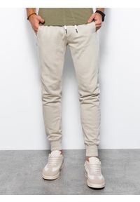 Ombre Clothing - Spodnie męskie dresowe joggery - jasnoszare V1 P948 - XXL. Kolor: szary. Materiał: dresówka #5