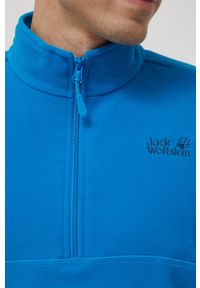 Jack Wolfskin bluza sportowa Gecko męska gładka. Kolor: niebieski. Materiał: polar, materiał, dzianina. Długość: krótkie. Wzór: gładki. Styl: sportowy #4