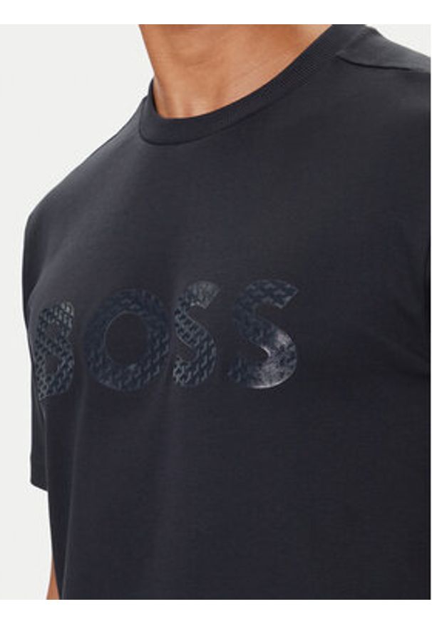 BOSS T-Shirt Mirror Iconic 50547940 Granatowy Relaxed Fit. Kolor: niebieski. Materiał: bawełna