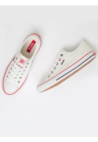 Big-Star - Trampki męskie niskie białe JJ174600 101. Okazja: na co dzień, do pracy. Zapięcie: sznurówki. Kolor: biały. Materiał: jeans, żakard. Szerokość cholewki: normalna. Styl: casual, sportowy #6