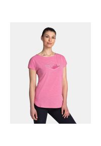 Bawełniana koszulka damska Kilpi NELLIM-W. Kolor: różowy. Materiał: bawełna #1