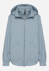 Born2be - Niebieska Kurtka Parka o Pudełkowym Kroju ze Ściągaczem w Talii i Kapturem Sesoliena. Okazja: na co dzień, na spacer. Kolor: niebieski. Materiał: jeans. Długość rękawa: długi rękaw. Długość: długie. Styl: casual, elegancki #6