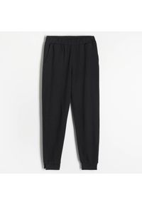 Reserved - Spodnie z dresowej dzianiny - Czarny. Kolor: czarny. Materiał: dresówka, dzianina #1