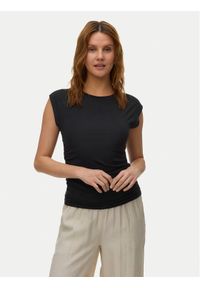 Vero Moda T-Shirt Avasarah 10342876 Czarny Slim Fit. Kolor: czarny. Materiał: lyocell #1