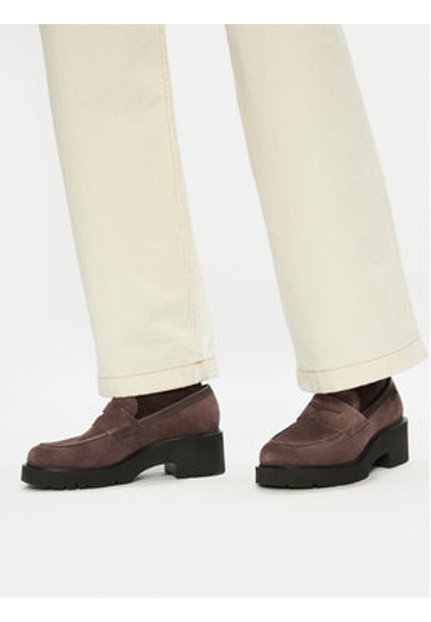 Camper Loafersy Milah K201425-024 Brązowy. Kolor: brązowy. Materiał: zamsz, skóra