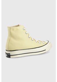 Converse trampki CHUCK 70 HI damskie kolor żółty A00458C.LG.YEL-LGHT.YELL. Nosek buta: okrągły. Zapięcie: sznurówki. Kolor: żółty. Materiał: guma. Szerokość cholewki: normalna #2