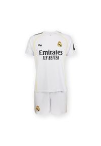 Strój domowy Real Madrid 25/26 dla dzieci. Kolor: biały, wielokolorowy. Materiał: poliester. Sport: fitness, piłka nożna #1