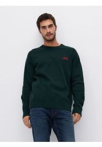 Reserved - Sweter z bawełną - zielony. Kolor: zielony. Materiał: bawełna #1