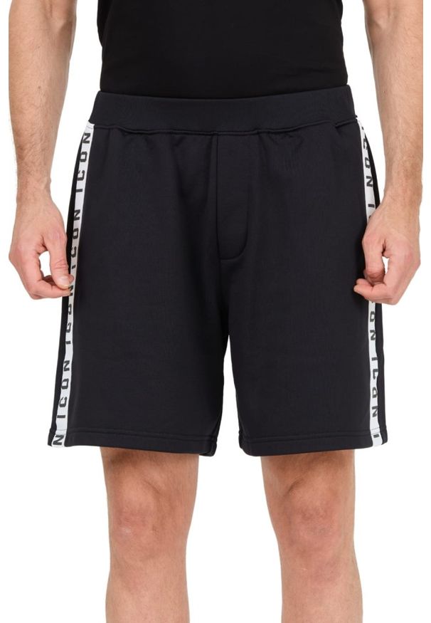 DSQUARED2 Czarne męskie spodenki Relax Fit, Rozmiar L. Kolor: czarny