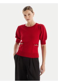 Fracomina Sweter FR25WT7019K55601 Czerwony Slim Fit. Kolor: czerwony. Materiał: syntetyk