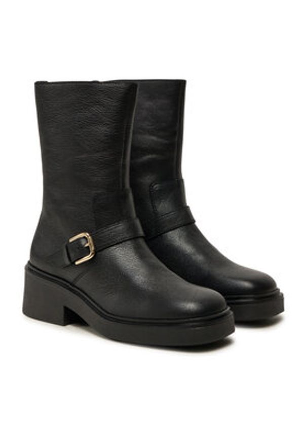 Pollini Botki SA24086G1LTC0000 Czarny. Kolor: czarny. Materiał: skóra