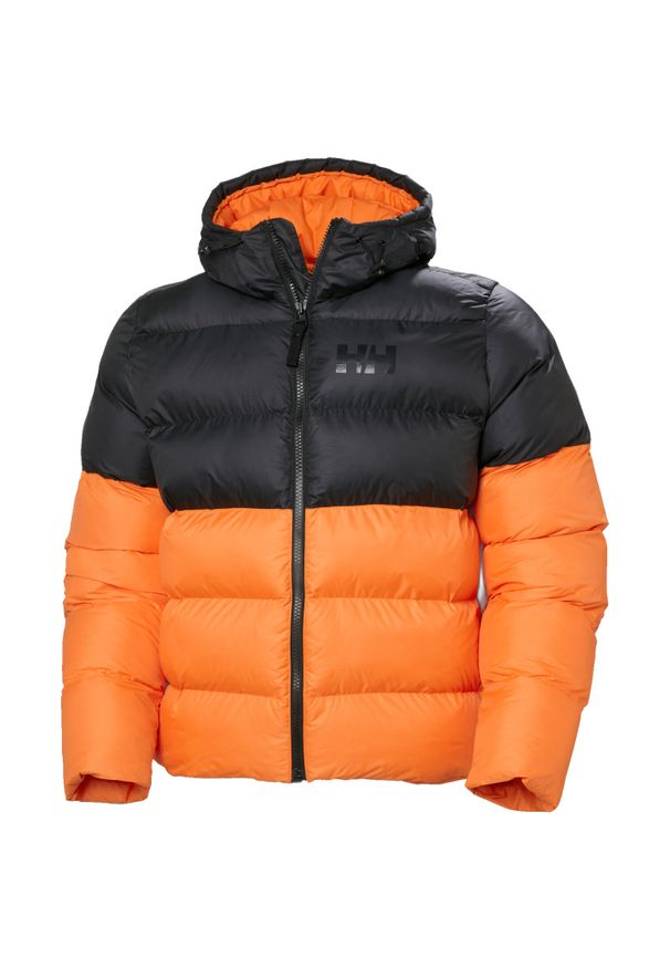 Kurtka puchowa Helly Hansen Active. Typ kołnierza: kaptur. Kolor: żółty, czarny, wielokolorowy, pomarańczowy. Materiał: puch. Sezon: zima. Sport: turystyka piesza