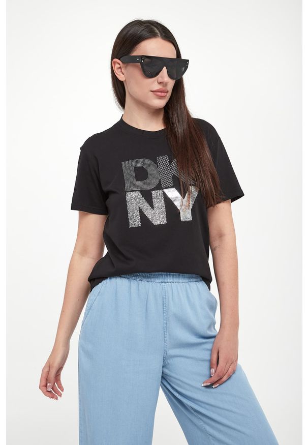 T-shirt damski DKNY JEANS. Materiał: jeans