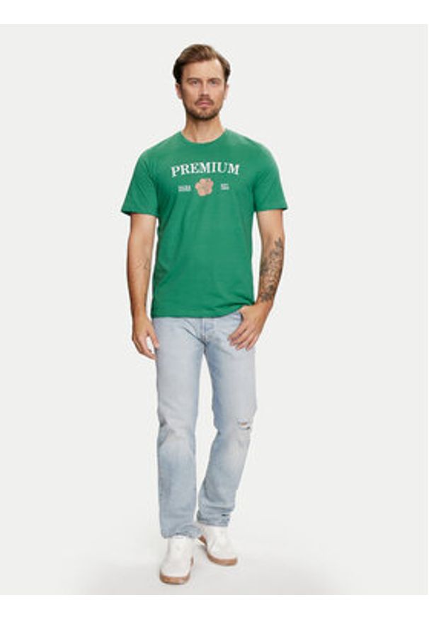 Jack & Jones - Jack&Jones T-Shirt Jprblaalfie 12259673 Zielony Regular Fit. Kolor: zielony. Materiał: bawełna
