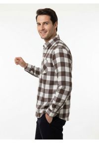 Koszula Casualowa w Kratę, Brązowo-Beżowa, 100% Bawełna, Prosty Krój, Grubsza -Brave Soul. Okazja: na co dzień. Kolor: brązowy, beżowy, wielokolorowy. Materiał: bawełna. Wzór: kratka. Sezon: zima, jesień. Styl: casual #4