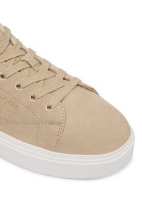 TOMMY HILFIGER - Tommy Hilfiger Sneakersy Th Feminine Cupsole Suede FW0FW09109 Beżowy. Kolor: beżowy. Materiał: zamsz, skóra #6
