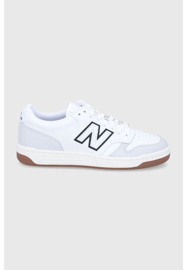 New Balance Buty skórzane BB480LBS kolor biały. Nosek buta: okrągły. Zapięcie: sznurówki. Kolor: biały. Materiał: skóra