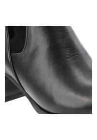 Czarne Botki Armodo Eleganckie Obuwie Damskie. Okazja: na co dzień. Kolor: czarny. Materiał: skóra. Szerokość cholewki: normalna. Obcas: na obcasie. Styl: elegancki. Wysokość obcasa: średni #6