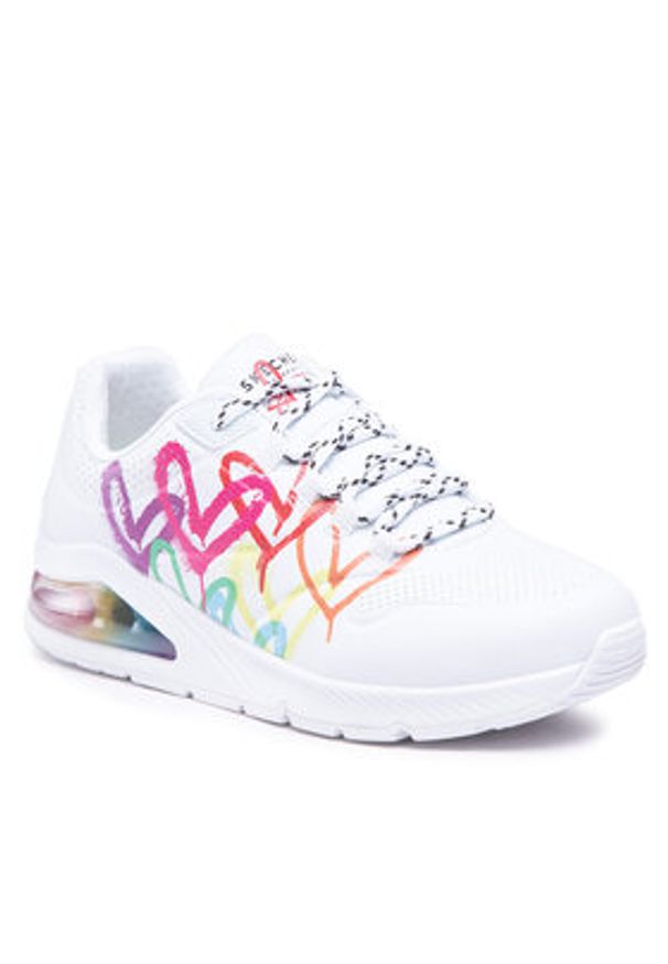 skechers - Skechers Sneakersy Uno 2 Floating Love 155521/WHT Biały. Kolor: biały. Materiał: skóra